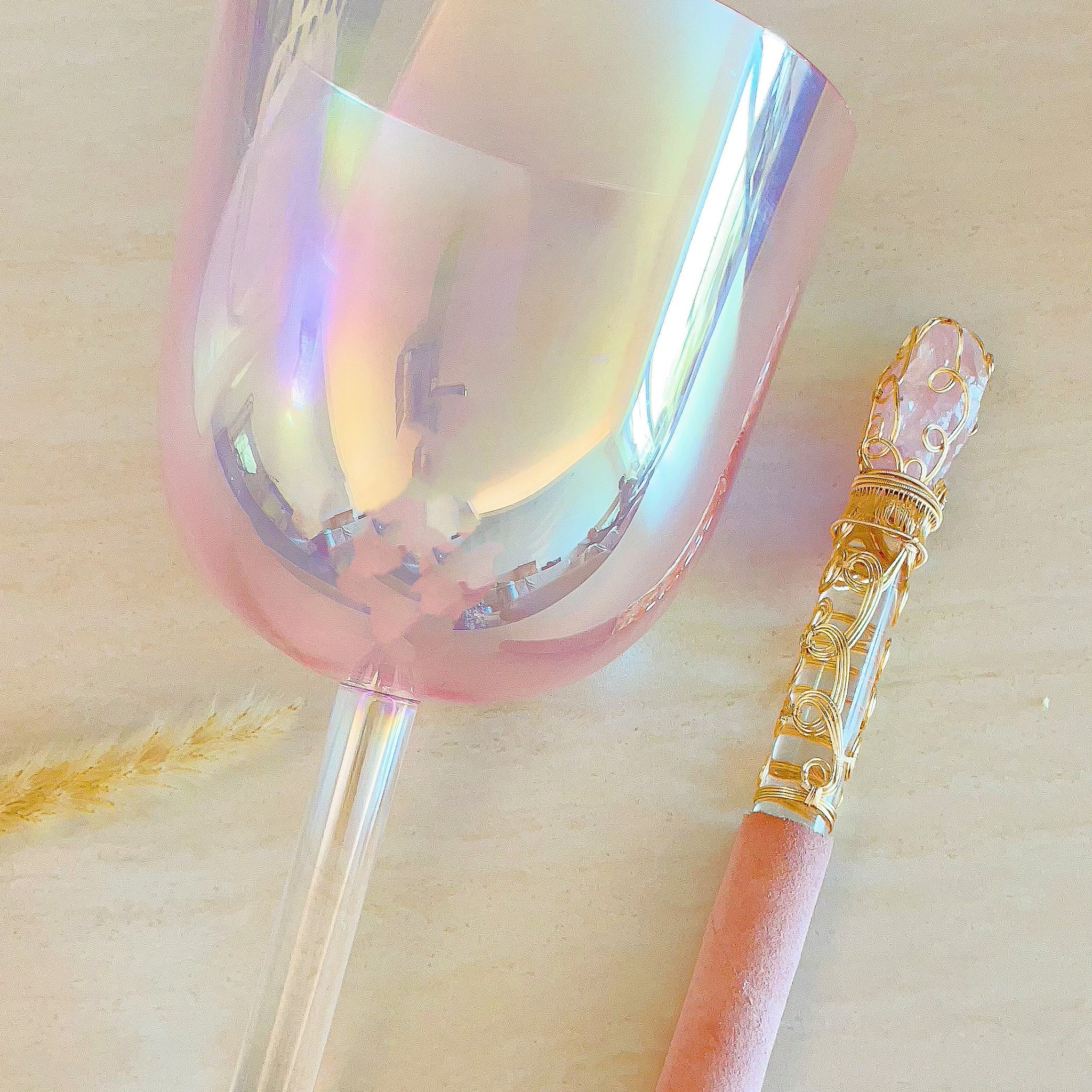 ARCHANGEL CHAMUEL w ROSE QUARTZ MALLET