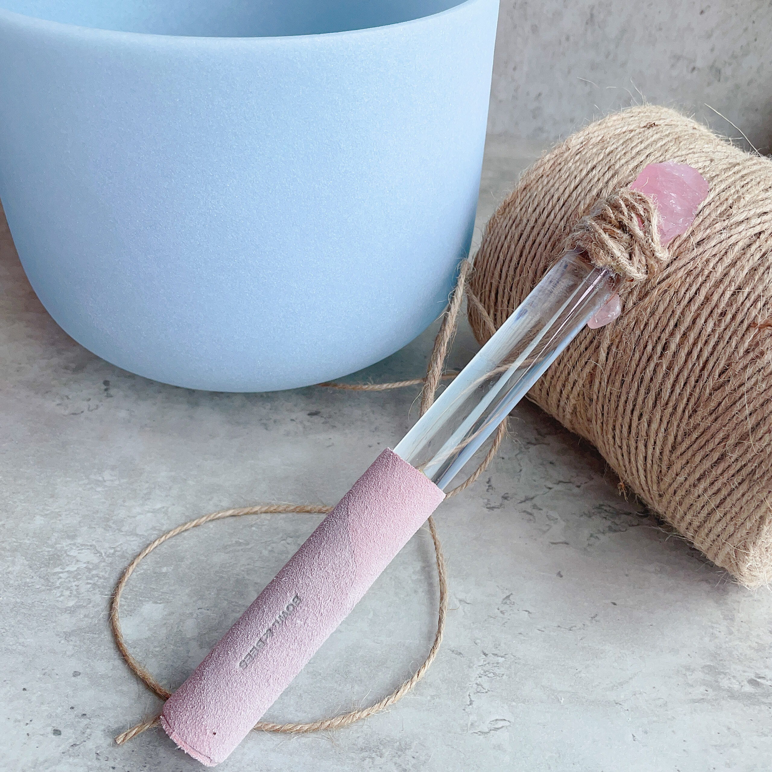 Rose Crystal Quartz Mallet | Singing Bowl Mallet | Best Mallet For Crystal Singing Bowls | Crystal Singing Bowl Mallet